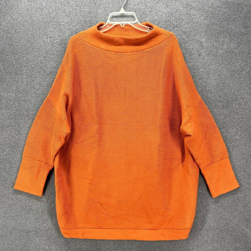 Unbranded Sweater Womens Size L Orange Raglan Sleeves Boat neck